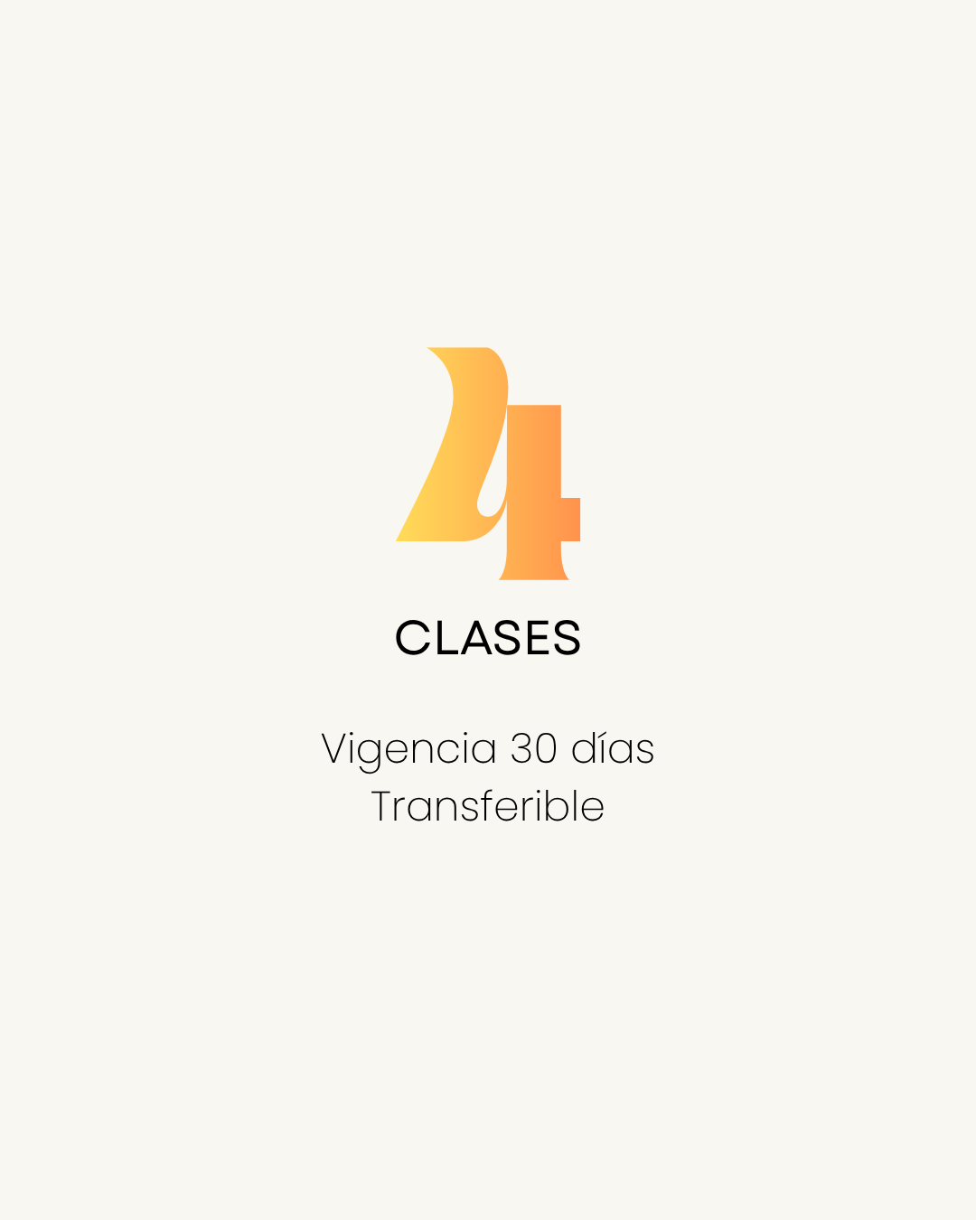 Paquete de 4 Clases